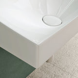 glasvilla Lavabo da Appoggio 60x38x20cm Lavabo Bagno Sospeso Lavandino Bagno Bianco da Minerale fuso con Coperchio di Scarico Col6035