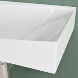 glasvilla Lavabo da Appoggio 60x38x20cm Lavabo Bagno Sospeso Lavandino Bagno Bianco da Minerale fuso con Coperchio di Scarico Col6035