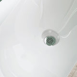 glasvilla Lavabo da Appoggio 60x38x20cm Lavabo Bagno Sospeso Lavandino Bagno Bianco da Minerale fuso con Coperchio di Scarico Col6035