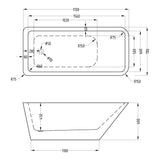 glasvilla Vasca da Bagno Freestanding in Acrilico con Rubinetto, Vasca da Bagno Indipendente