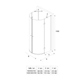 glasvilla Box Doccia in Vetro 6mm Box Cabina Doccia a Forma di U in Vetro di Sicurezza Temperato con 2 Porte Girevoli Ravenna03