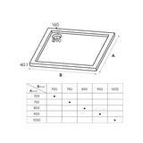 Glasvilla Design – Plato de ducha acrílico cuadrado Faro, montaje a ras de suelo