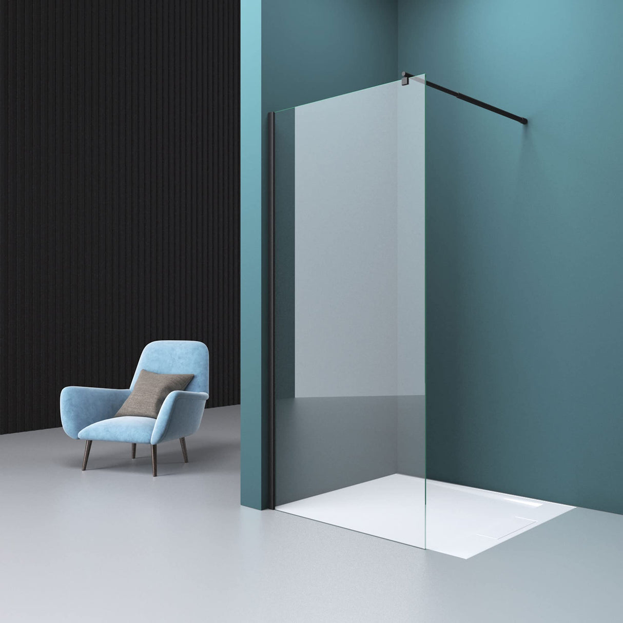 Maniglione di sostegno Glasvilla per doccia, parete divisoria per doccia, parete in vetro per doccia | Stabilizzatore per doccia walk-in | Rotazione a 180° per spessori del vetro da 6 a 10 mm