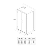 glasvilla Box Doccia a U, Cabina Bagno in Vetro Trasparente 8mm con Porta Girevole Box Cabina Doccia Angolare Ravenna40UK