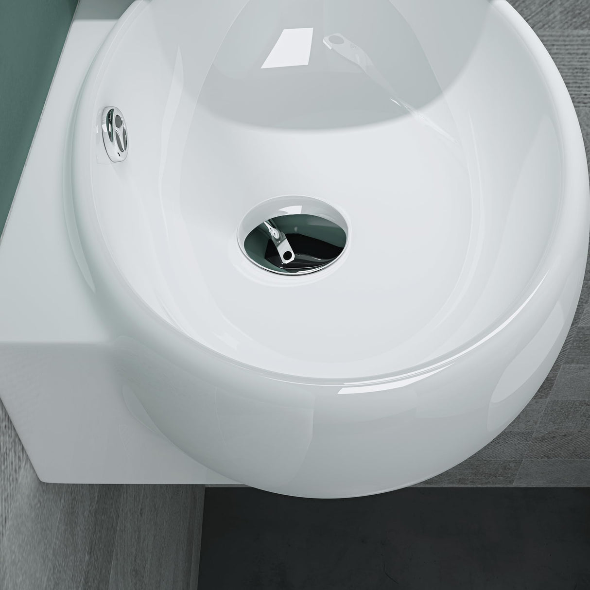 glasvilla Lavabo da Appoggio 42X28X15cm Lavabo Bagno Sospeso Lavandino Bagno in Ceramica con Nano Rivestimenti Brüssel001