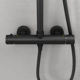 glasvilla Soffione Doccia a Pioggia (Ø20cm) con Telefoni Doccia e Miscelatore Monocomando, Set Soffione Doccia Manopola Doccia a Risparmio Idrico, Nero Opaco