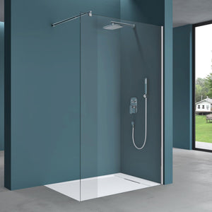 glasvilla Box Doccia Walk-In in Vetro 10mm Parete Doccia in Vetro di Sicurezza ESG con Rivestimento Nano Bremen2K