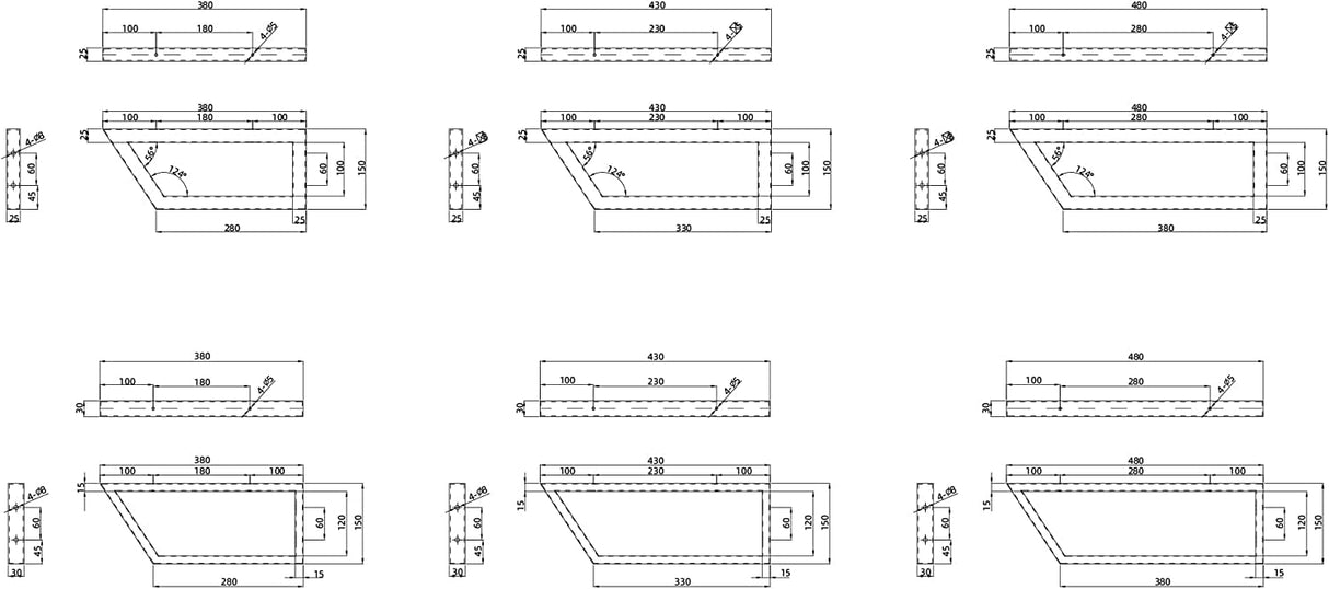 Supporto da parete Glasvilla Design in acciaio inox, supporto per lavabo, supporto per mensola, supporto per mensola WH04