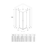 galsvilla Box Doccia Angolare in Vetro Trasparente 6 mm Box Cabina Doccia con Vetro di Sicurezza ESG e 2 Porte a Battente R01k