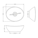 Lavabo de Encimera Glasvilla Brüssel205 Diseño Ovalado con Sellado Nano