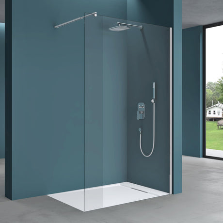 glasvilla Box Doccia Walk-In in Vetro 10mm Parete Doccia in Vetro di Sicurezza ESG con Rivestimento Nano Bremen2K