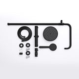 glasvilla Soffione Doccia a Pioggia (Ø20cm) con Telefoni Doccia e Miscelatore Monocomando, Set Soffione Doccia Manopola Doccia a Risparmio Idrico, Nero Opaco