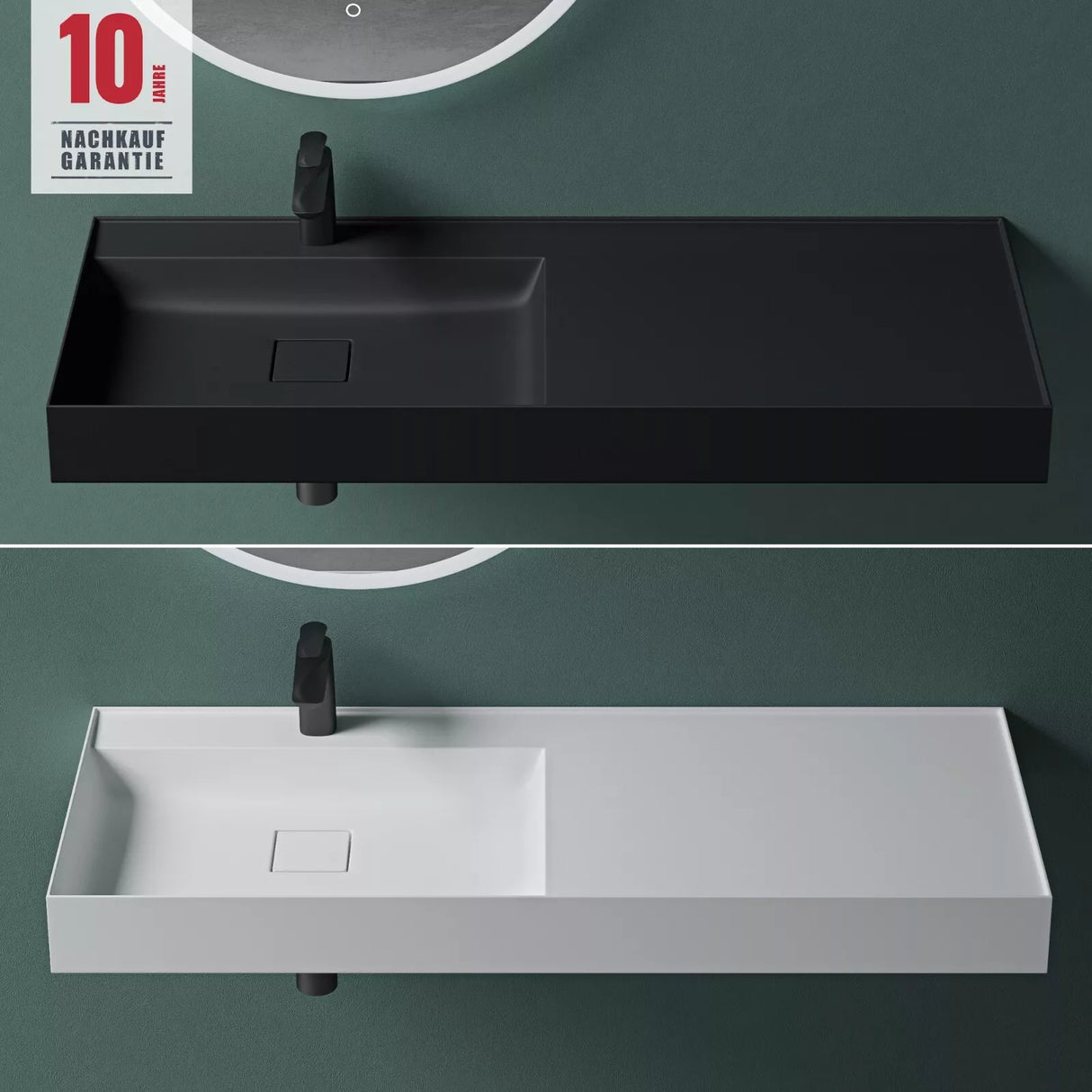 glasvilla Lavabo Bagno Sospeso da Marmo Fuso Lavandino Bagno a Parete Lavabo Rettangolare Colossum630