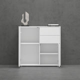 glasvilla Mobile Contenitore con 2 Ante e 2 Cassetti Mobiletto Bagno per Soggiorno, Sala da Pranzo, Camera da Letto Schrank05