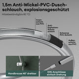 glasvilla Termostato Grifo de Bañera con Ducha de Mano Grifo de Bañera Termostato de Bañera 4 Tipos de Chorro Grifo de Pared para Bañera de Latón incl. Manguera de Ducha Sistema de Ducha8