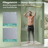 glasvilla Schiebetür für dusche, Nischentür 3-teilig Duschtür Duschakbine Duschabtrennung, 8mm Sicherheitsglas mit Nanobeschichtung, Soft-Close-System Teramo70K