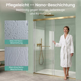 glasvilla Duschtür Nischentür dusche mit Doppelschiebetür Duschakbine Duschabtrennung, 8mm Sicherheitsglas mit Nanobeschichtung, Soft-Close-System Teramo67K