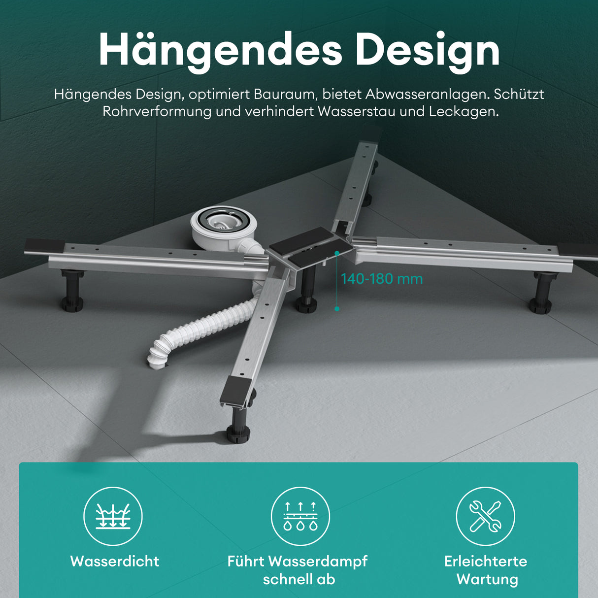 Duschwannenfüße Duschwannenfuß Brausewannenfuß Montagefuß für Duschwannen in X-Form Duschwannengestell mit 5 Stellfüßen