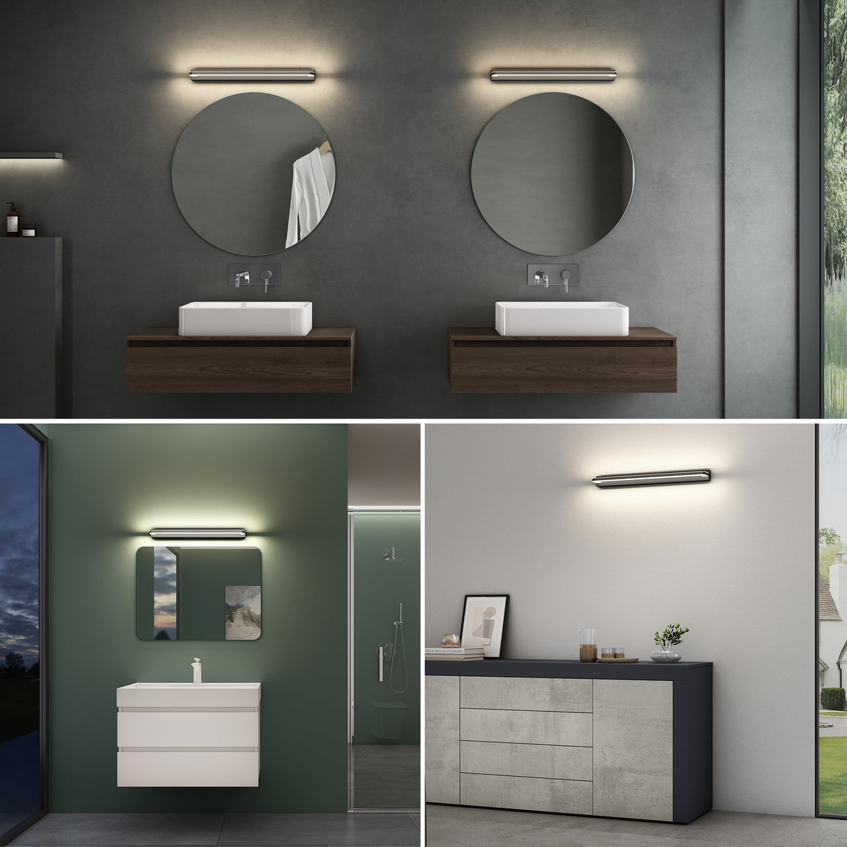 lampada da specchio a LED per bagno Glasvilla | Lampada da specchio, lampada da bagno 4000K | Applique a LED SparkLuxe 