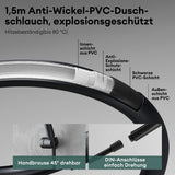 glasvilla Termostato Grifo de Bañera con Ducha de Mano Grifo de Bañera Termostato de Bañera 4 Tipos de Chorro Grifo de Pared para Bañera de Latón incl. Manguera de Ducha Sistema de Ducha8