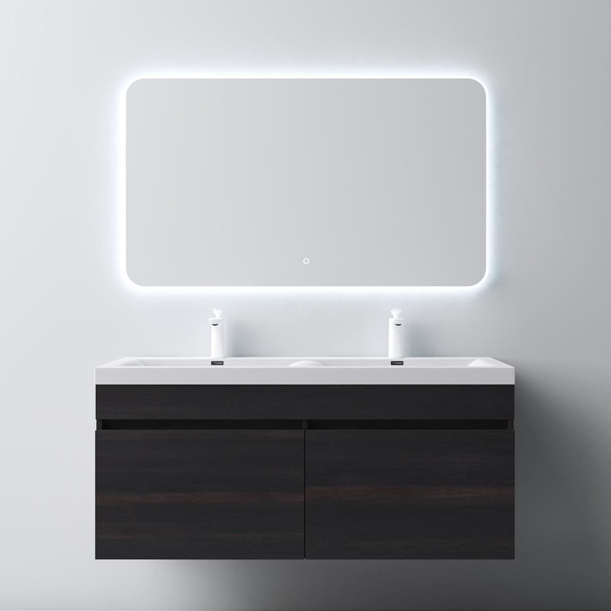 glasvilla Mobile Bagno Sospeso Mobili da Bagno con Lavabo da Marmo fuso, Botanica
