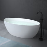 glasvilla Vasca da Bagno Freestanding, Vasca da Bagno in Marmo Fuso con Rivestimento Nano, Bianca Opaca