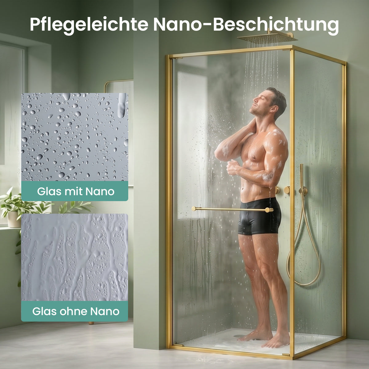 glasvilla Box Doccia Angolare, Vetro Temperato Trasparente 6mm con Rivestimento Nano, Profilo in Alluminio, Maniglia Inox, Cabina Doccia Reversibile, Ravenna69K