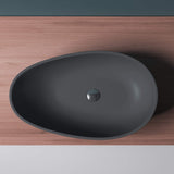 glasvilla Lavabo da Appoggio da Marmo Fuso Lavandino Bagno Ovale senza Foro per Rubinetto e Troppopieno Col809