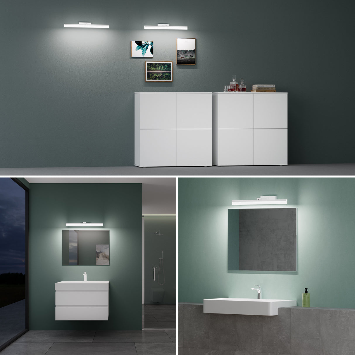 lampada da specchio glasvilla 40cm lampada da bagno a LED | Lampada da specchio, lampada da bagno 6000K | Luxaris 9W girevole a 180° 