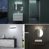 lampada da specchio a LED per bagno Glasvilla | Lampada da specchio, lampada da bagno 3000K-6000K | Lampada da trucco dimmerabile a 3 colori da 14 W LumaRay 