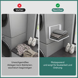 glasvolla Mensola Pieghevole per Lavatrice 41x25cm, Mensola Magnetica Lavatrice in Acciaio al Carbonio, Mensola da Parete Multifunzionale per Bagno e Cucina Folda-01