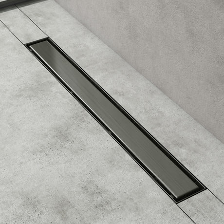 glasvilla Canaletta Scarico in Acciaio Inox per Box Doccia Canalina di Scarico Doccia a Pavimento Piastrellabile con Filtro per Capelli KE110