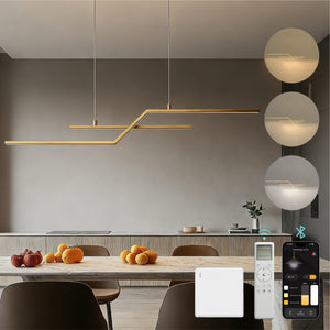 Glasvilla Design – Lámpara colgante LED lineal 105 cm, 3 temperaturas de color 3000K–6000K (18W)