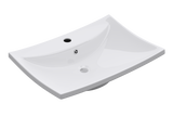 Lavabo Glasvilla, lavabo da appoggio, lavabo a parete, LTH: 60x44x18cm, bianco, in ceramica, con nanorivestimento incluso Brüssel709