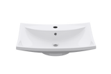 Lavabo Glasvilla, lavabo da appoggio, lavabo a parete, LTH: 60x44x18cm, bianco, in ceramica, con nanorivestimento incluso Brüssel709