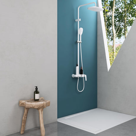 glasvilla Set Soffione Doccia Manopola Doccia Sistema Soffione Doccia a Pioggia con Telefoni Doccia e Miscelatore