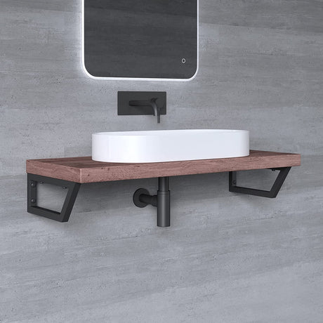 Supporto da parete Glasvilla Design in acciaio inox, supporto per lavabo, supporto per mensola, supporto per mensola WH04