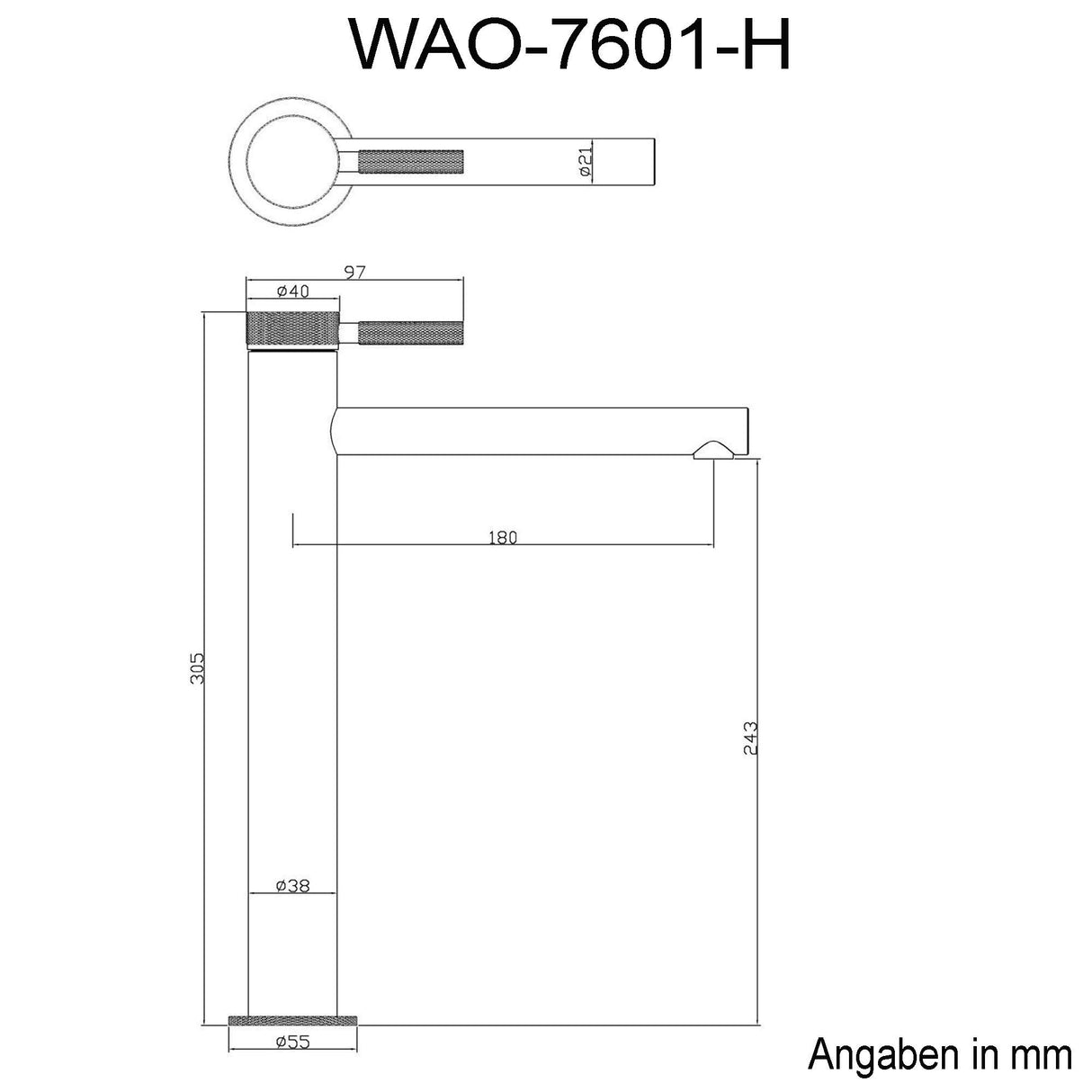 glasvilla Rubinetto per Lavabo Miscelatore Monocomando per Bagno Rubinetto Bagno per Lavabo Bidet WAM-7601