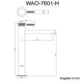 glasvilla Rubinetto per Lavabo Miscelatore Monocomando per Bagno Rubinetto Bagno per Lavabo Bidet WAM-7601