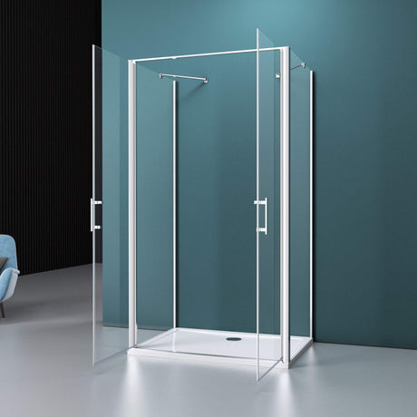 Box doccia Glasvilla, telaio in alluminio, vetro di sicurezza ESG, vetro trasparente, doppia porta Ravenna50K