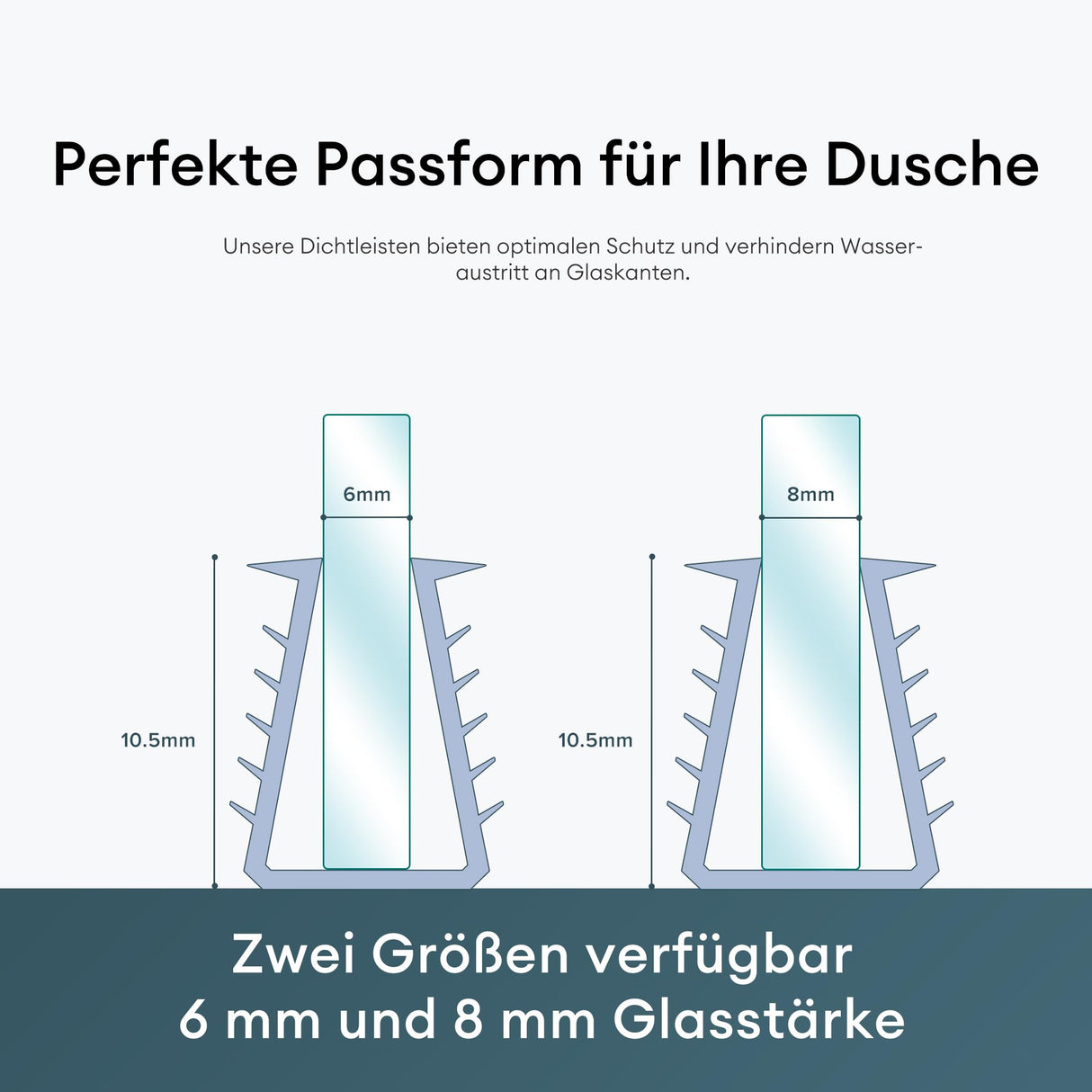 Guarnizione per doccia Glasvilla, porta in vetro per doccia per spessori di vetro da 6 mm a 10 mm, guarnizione di ricambio per parete doccia, guarnizione per parete doccia