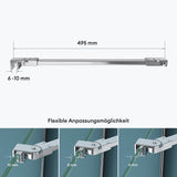 Maniglione di sostegno Glasvilla per doccia, parete divisoria per doccia, parete in vetro per doccia | Stabilizzatore per doccia walk-in | Rotazione a 180° per spessori del vetro da 6 a 10 mm