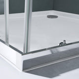 glasvilla Box doccia Angolare in Vetro, Cabina Bagno con Doppia Porta Scorrevole, Box Cabina Doccia in Vetro di Sicurezza ESG da 6 mm, Ravenna16MS