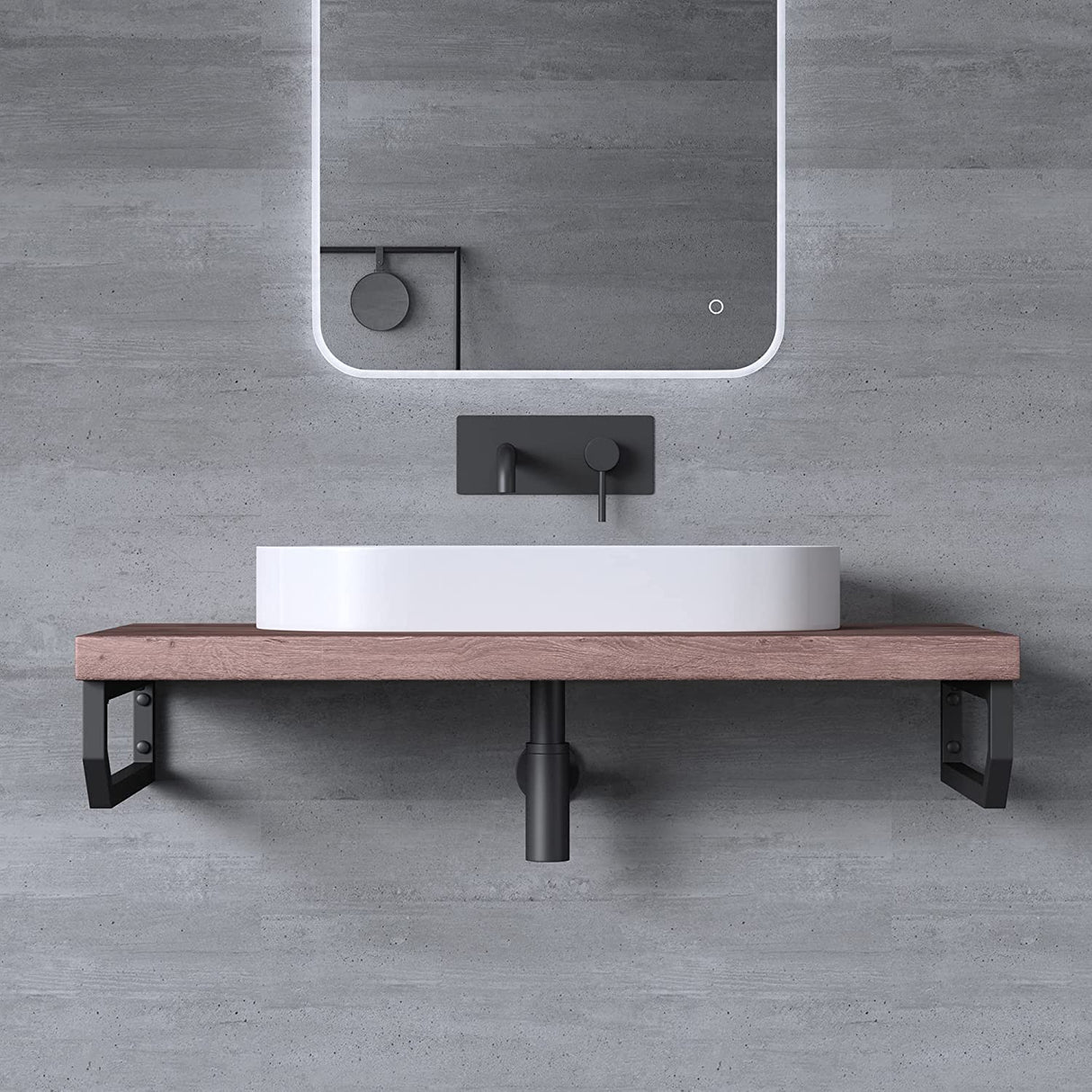 Supporto da parete Glasvilla Design in acciaio inox per lavabo WH03
