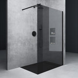 glasvilla Box Doccia Walk-In in Vetro 10mm Parete Doccia in Vetro di Sicurezza ESG con Rivestimento Nano e Braccio di Sostegno BRAM1&BRAM3 Bremen2