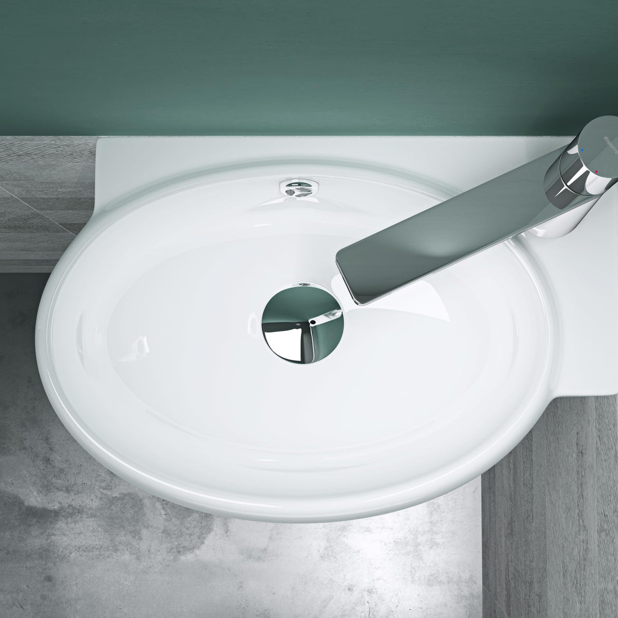 glasvilla Lavabo da Appoggio 42X28X15cm Lavabo Bagno Sospeso Lavandino Bagno in Ceramica con Nano Rivestimenti Brüssel001