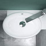 glasvilla Lavabo da Appoggio 42X28X15cm Lavabo Bagno Sospeso Lavandino Bagno in Ceramica con Nano Rivestimenti Brüssel001