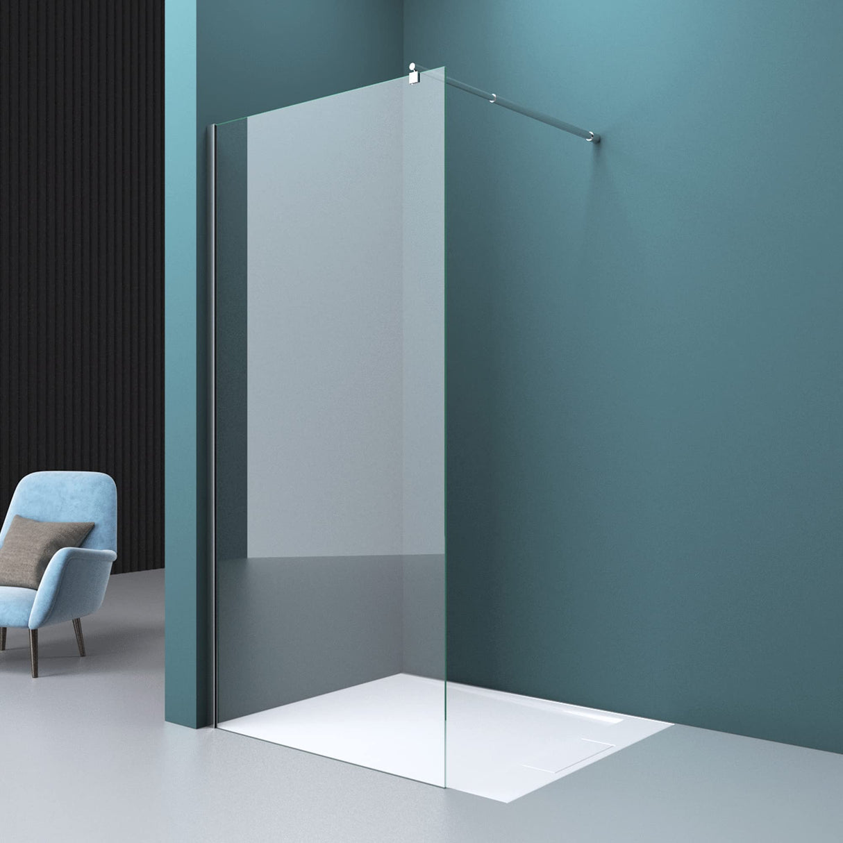 Maniglione di sostegno Glasvilla per doccia, parete divisoria per doccia, parete in vetro per doccia | Stabilizzatore per doccia walk-in | Rotazione a 180° per spessori del vetro da 6 a 10 mm