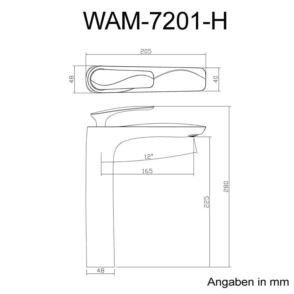 glasvilla Rubinetto Miscelatore Monocomando Rubinetto Bagno per Lavabo Bidet Lavandino WAM-7201
