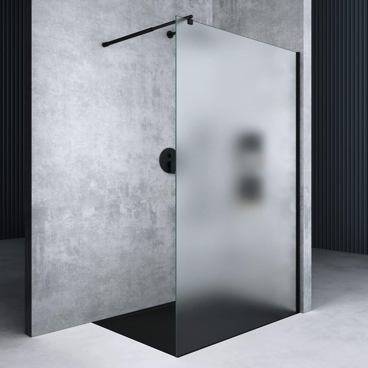 glasvilla Box Doccia Walk-In in Vetro 8mm Parete Doccia in Vetro di Sicurezza ESG con Rivestimento Nano Braccio di Sostegno BRAM1&BRAM3 Bremen1